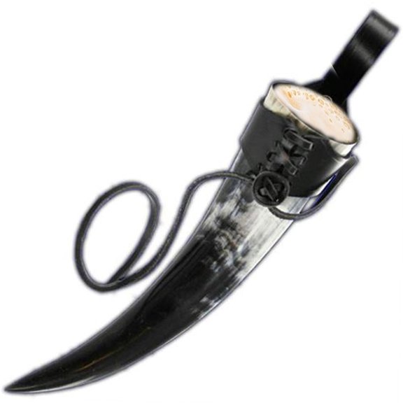 Armory Replicas Authentic 100% Natural Buffalo Horn Germanic Drinking Horn - Medieval Style - Natural Finish Ideal for Ceremonial or Everyday Use