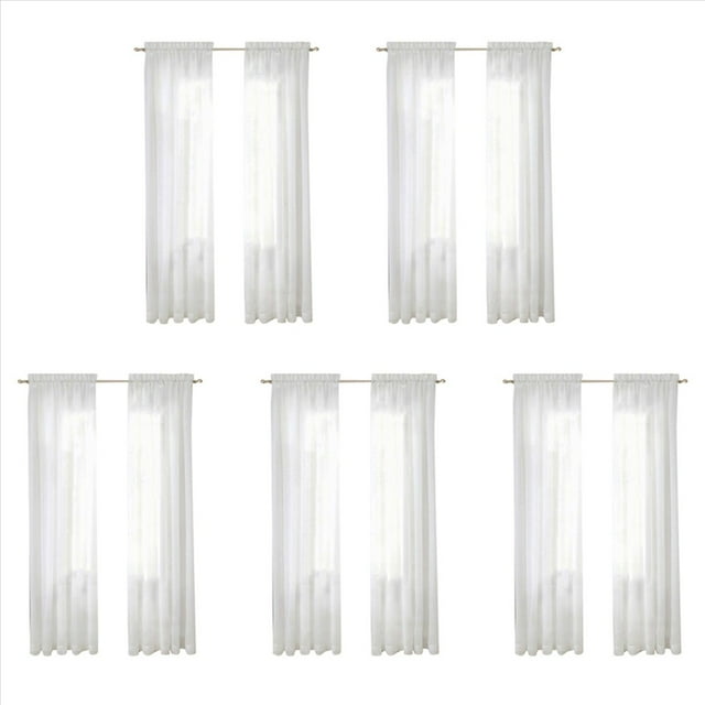 Cortinas Transparentes Blancas para Ventana 108 Pulgadas de 10 Paneles Cortinas Blancas Transparentes Cortinas Transparentes Panel BáSico de Bolsillo de Varilla