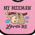 thumbnail image 4 of Inktastic My Meemaw Loves Me with Sloth and Hearts Boys or Girls Baby Bib, 4 of 4