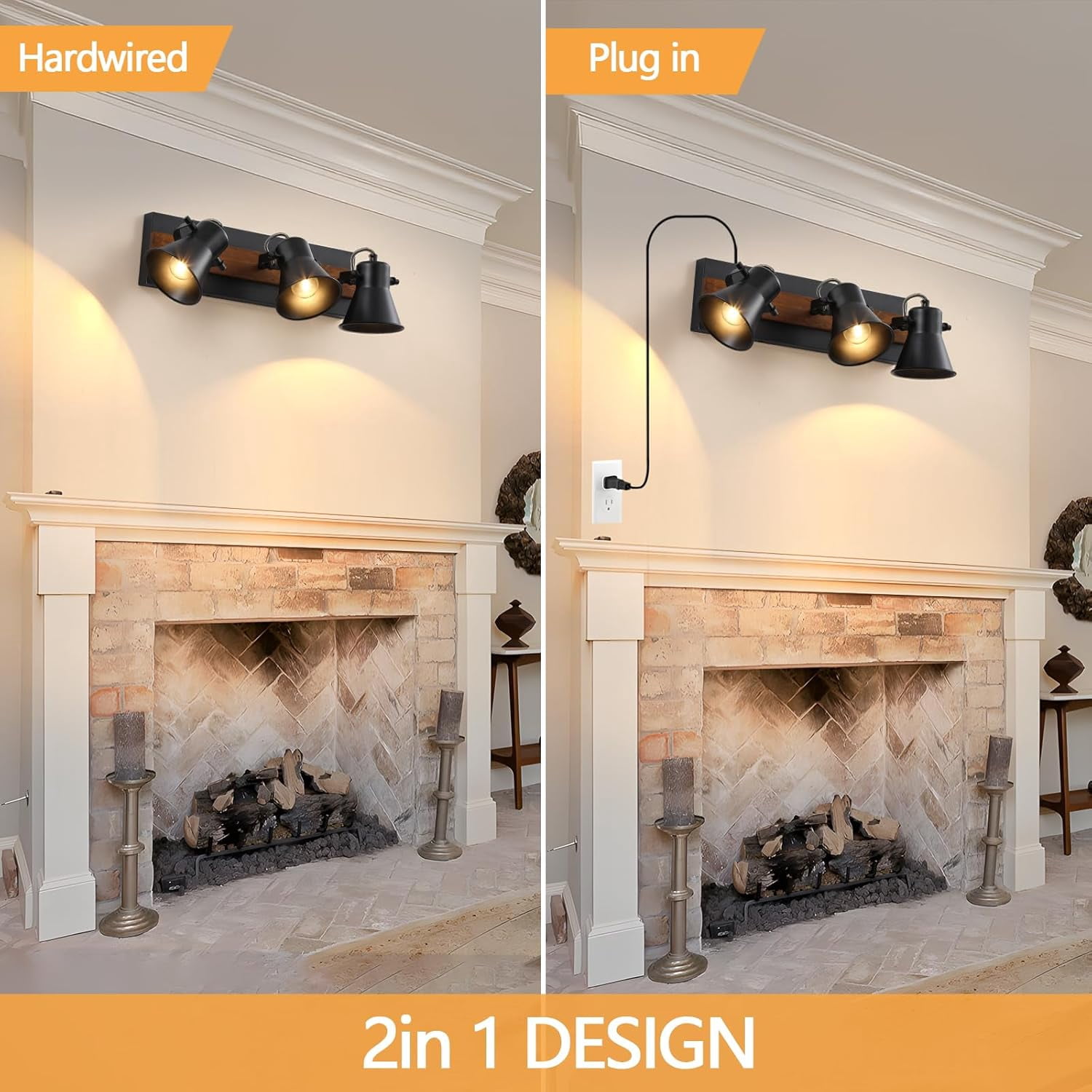 KEESFU 4.2 in Black Spotlight Head Corded Electric Plug-in Track Lighting Sets