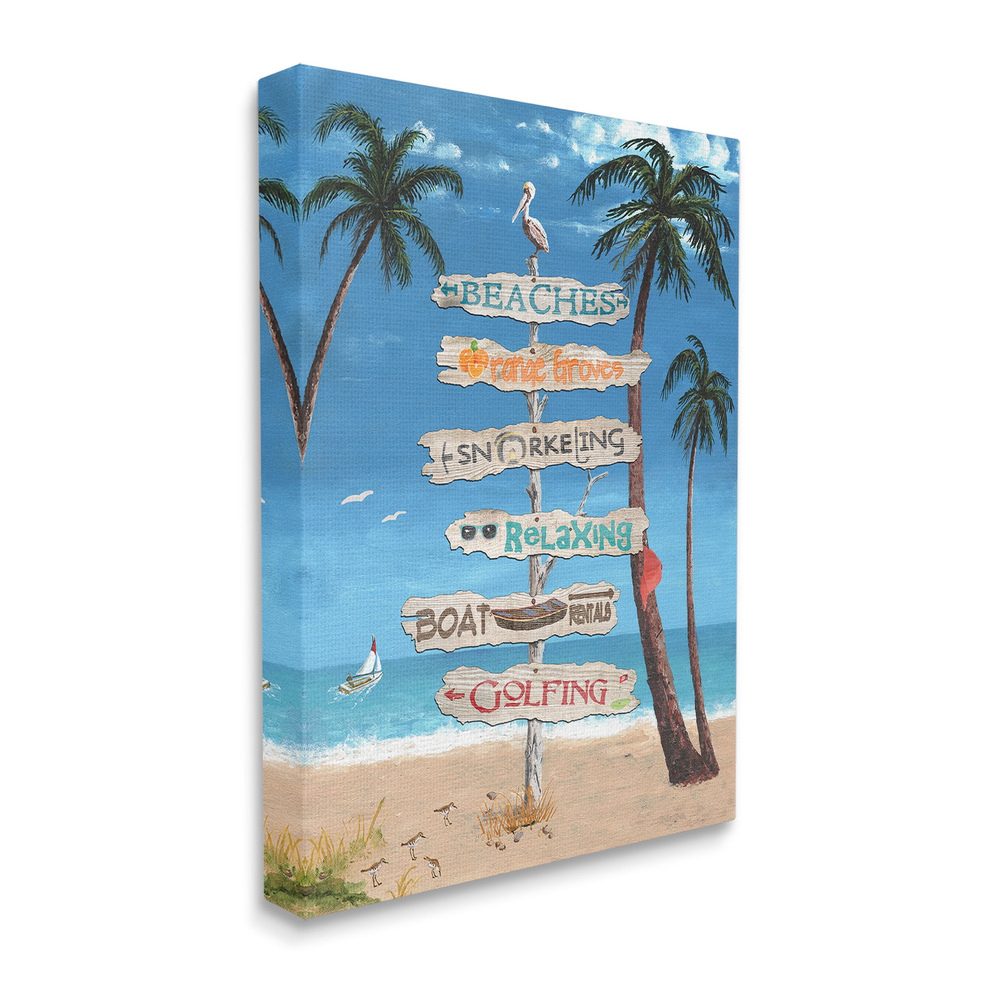 Stupell Industries Summer Fun Activities Landscape Painting Gallery Wrapped Canvas Art Print Wall Art, 24 x 30
