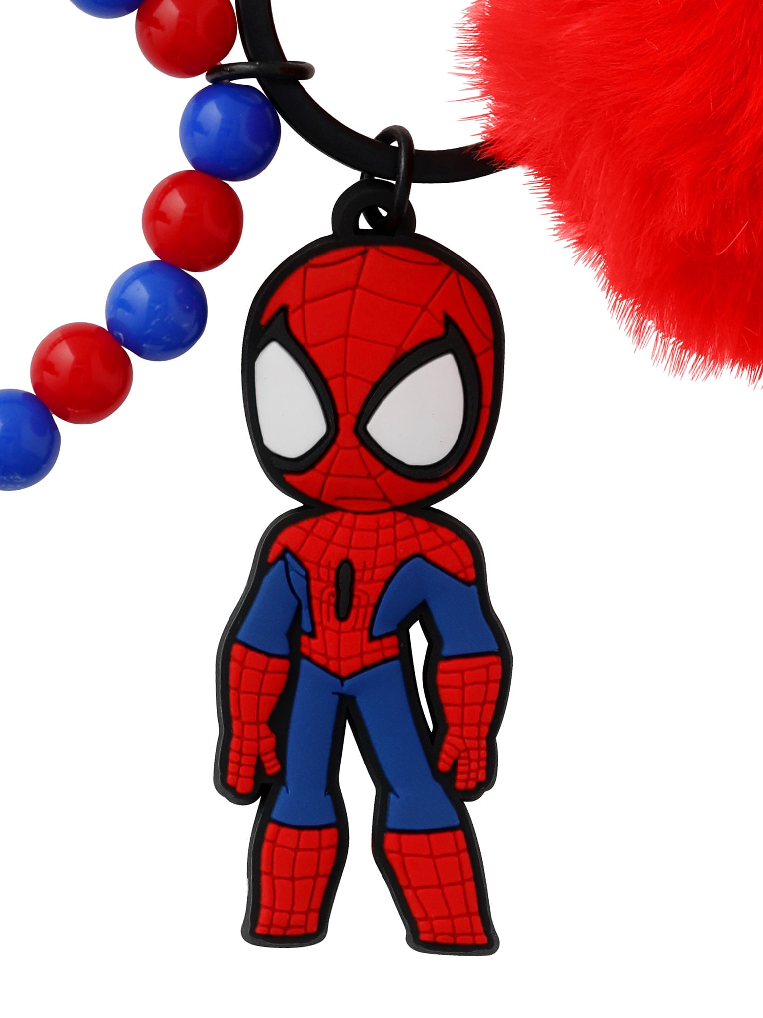 Marvel Unisex Spiderman Red Pom Pom Wrist Keychain Charm
