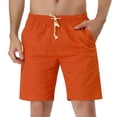 thumbnail image 2 of Bañador de verano pahombre, cintuelástica, bolsillos con cordón, pantalones cortos de plaestampados, 28 naranja, 2 of 6