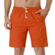 thumbnail image 2 of Pantalones cortos de plaestampados con bolsillos de cintuelástide baño de pahombre naran32, 2 of 6