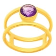 thumbnail image 3 of 18K Gold Over Brass Natural African Amethyst Ring s.6 Jewelry RM-1750 TGR1018_C_6, 3 of 6