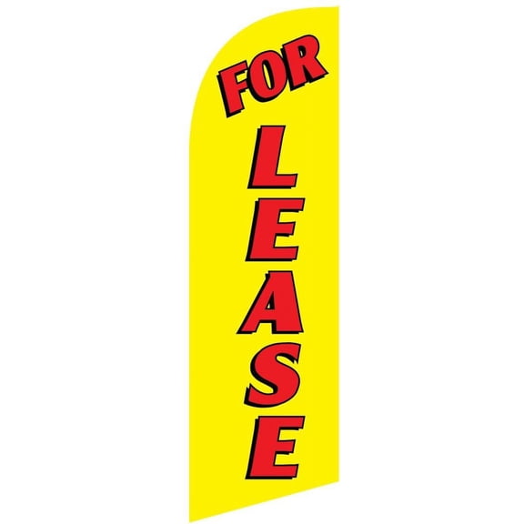 Real Estate for Lease Feather Banner Flag Sign with Flag Pole Kit, Ground Stake, and Travel Bag