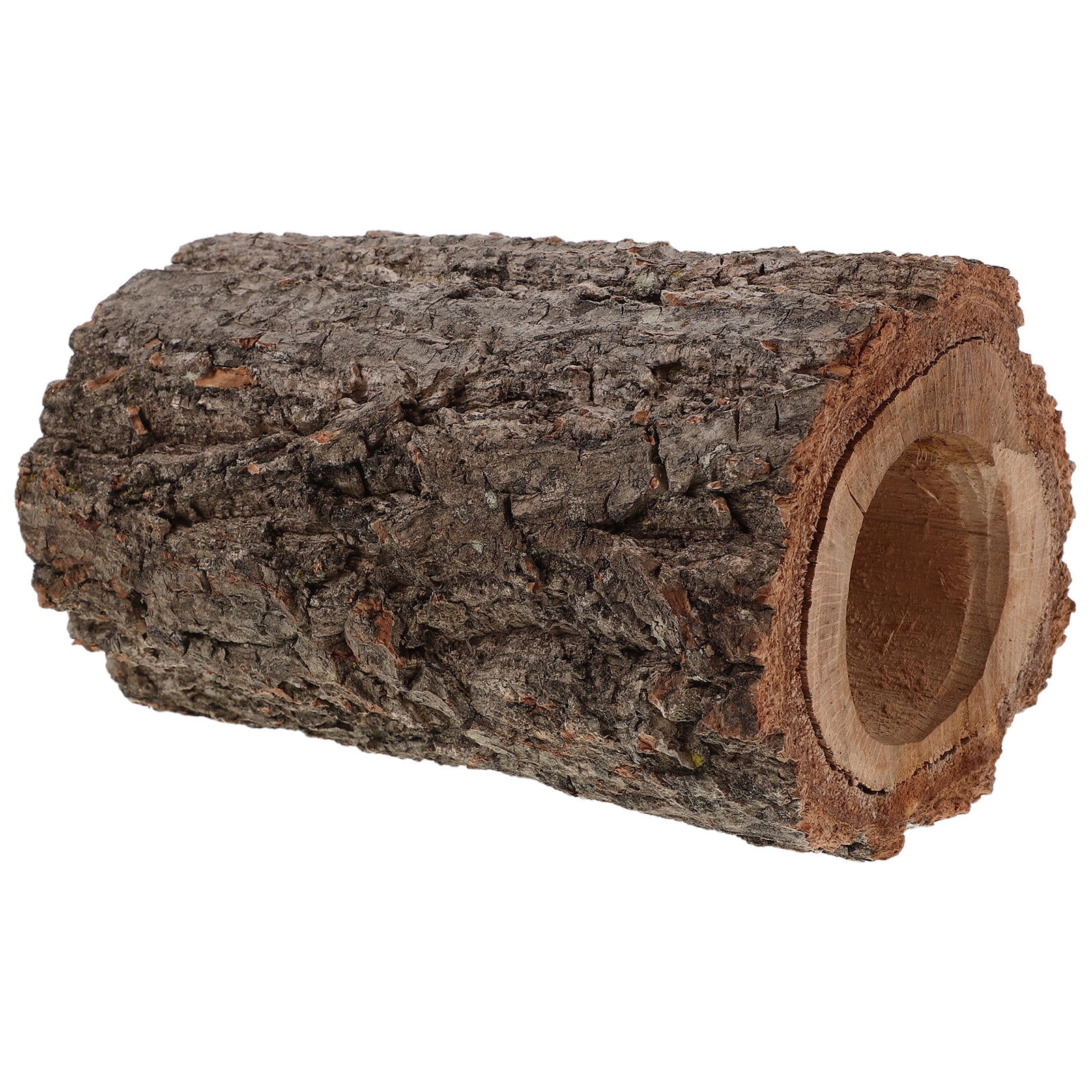 LOLIPPYY Brown Natural Wood Reptile Hide Cave Tree Trunk Habitat for Turtle and Gecko