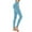 Blue, variant on WIZUTIZ Yoga Pants Women Ultra Thin Leisure Slimming with Side Pockets Yoga Leggings Spandex Elastic High Waist Full Length Pants Solid Trousers for Lady Dance Travel Black