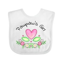 Inktastic Pawpaw's Girl Heart Flowers Girls Baby Bib