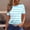 Light Blue, variant on Women's Short Sleeve Black and White Striped Crew Neck Tops Spring Casual Loose Fit Summer Fitted T-Shirts Gray