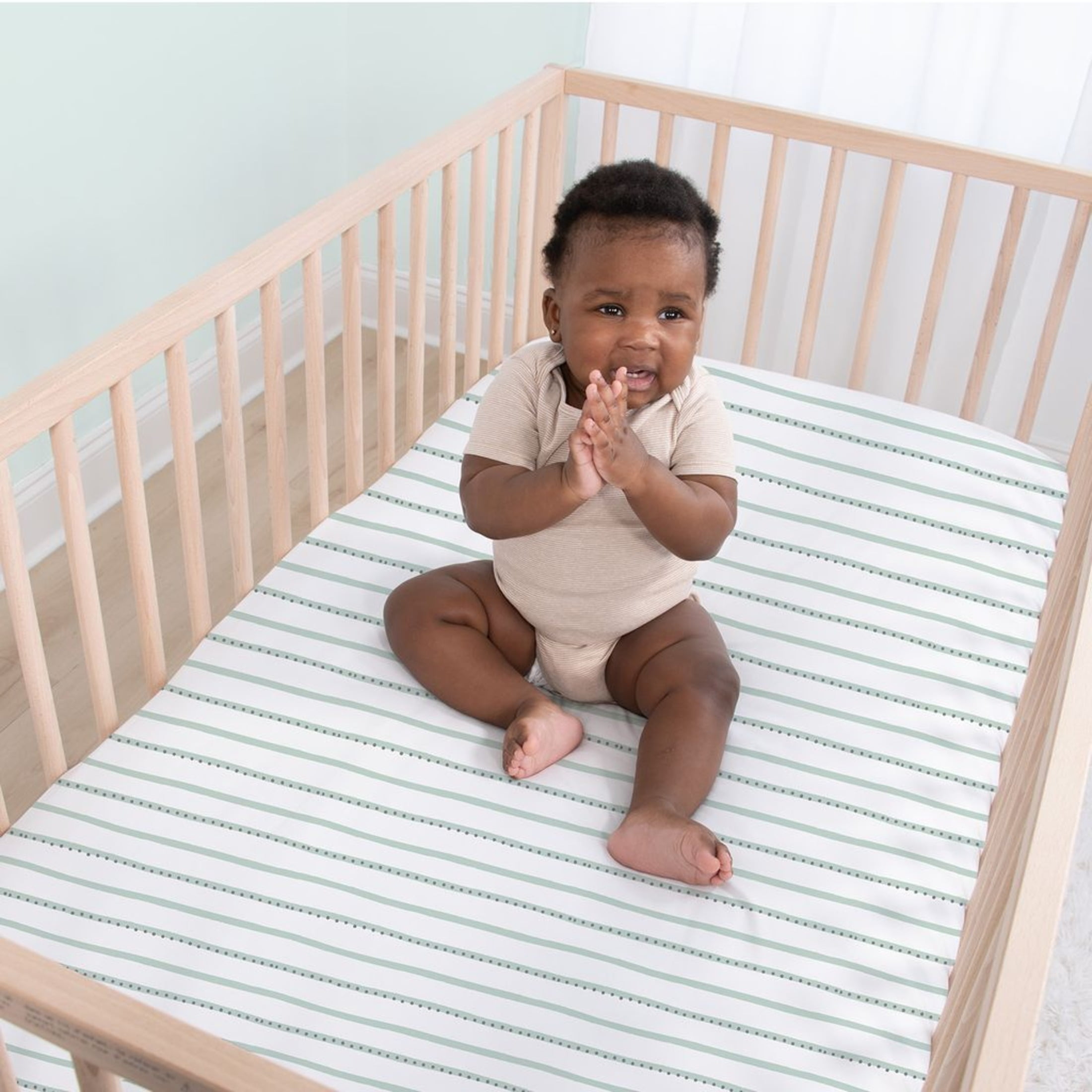 The Peanutshell Fitted Crib Sheets for Baby Boys or Baby Girls, 4 Pack Set, Grey and White Elephant, Microfiber