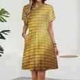 thumbnail image 2 of Yellow Brick Stone Wall Sunlight Sundress Short Sleeve Dress Summer Women Clothes Dress for Women Dresses, 2 of 7