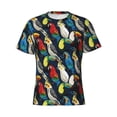 thumbnail image 4 of Vsdgher Parrot Print Men's Dry Fit Mesh Athletic Shirts Moisture Wicking Tennis T-Shirt Tops, 4 of 9