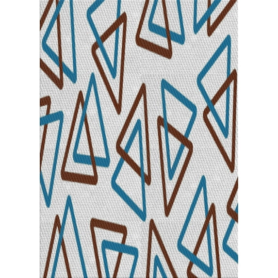 Ahgly Company Indoor Rectangle Patterned Mist Blue Novelty Area Rugs, 3' x 5'