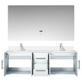 thumbnail image 3 of Volez 36 in W x 18.25 in D Dark Grey Single Bath Vanity with Side Cabinet, and White Ceramic Top, 3 of 9