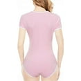 thumbnail image 2 of CutiePlusU Cotton Button Crotch Bodysuits Adult Romper Basics Onesie-Miss Bear Print Pink L, 2 of 5