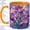 Orange, variant on Stained Glass Sunflower Accent Mug, 11oz Ceramic Coffee Cup for Garden Fans
