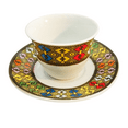 thumbnail image 4 of Etege Ethiopia- 12 Pcs Tibeb Pattern Ethiopian & Eritrean Traditional Coffee Cups set of 6 cups 3oz and 6 saucers, 4 of 4