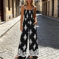 thumbnail image 5 of PBFRDSJ Boho Jumpsuit for Women Smocked Bodice Floral Cami Wide Leg Jumpsuit Summer Sleeveless Square Neck Loose Rompers with Pockets, 5 of 7