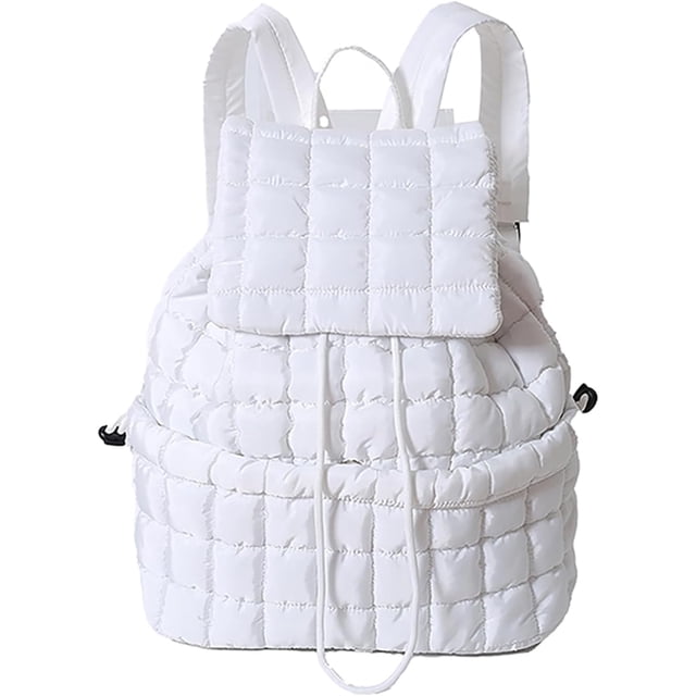 LHSHIDU Backpack for Women - Trendy Drawstring Puffy Backpack (Black)