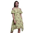 thumbnail image 1 of Bimba Bird Print Womenâ€™s Chic Style Cold Shoulder Shift Dress Summer Tunic -X-Large, 1 of 6