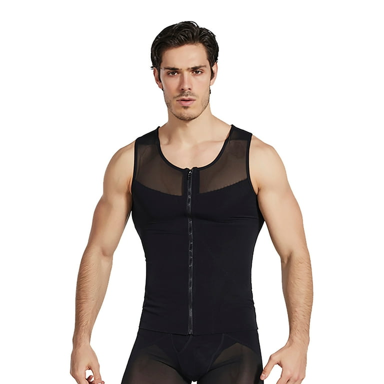 ATIXEL Fashion T Shirts for Men Buckle Adjustment Belly Shaper
