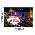 thumbnail image 2 of ABPHOTO Polyester 7x5ft Backdrop Night Scene of Las Vegas Photography Backdrop Sky Wheel Tall Buildings Billboard Backdrop for Studio Props, 2 of 3