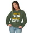 thumbnail image 4 of Fishermen Born to Fish Made to Work Unisex Plus Size Sweatshirt Brisco Brands 2X, 4 of 6