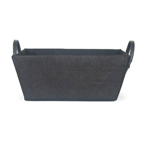 Black With Faux Leather Handles Basket