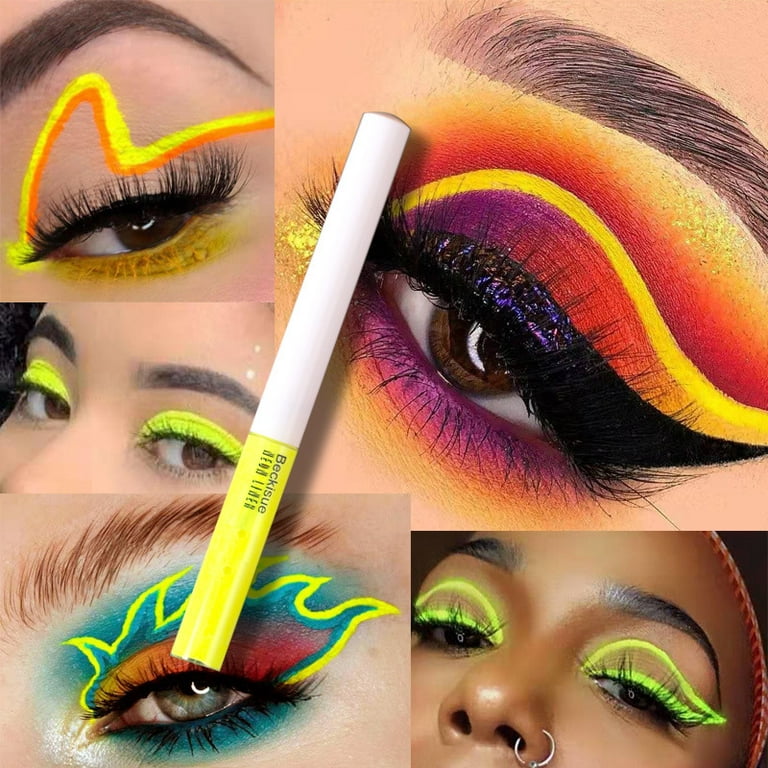 8 Colors UV Glow Neon Liquid Eyeliner Set,Colored Eyeliners Pen, Colorful  Waterproof Smudge-proof Pigmented Graphic Liners 