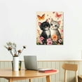 thumbnail image 2 of Shadudu Cute Kittens and Butterflies Canvas Decorative Print Painting Wall Art for Home Decor by Artist Buanfen Yu (16 x 20 in/12 x 16) 12x16 in, 2 of 5