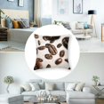 thumbnail image 5 of FACANNAP Brown Coffee Bean Print White Silk Pillow Case for Hair and Skin Queen Block Print Satin Pillowcase with Zipper Cooling Sleep Throw Pillow Covers Standard Body Pillow Pover 18x18in, 5 of 7