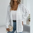 thumbnail image 7 of Generic Womens Crochet Cardigan Sweater Hollow out Knit Open Front Lightwight Casual Long Sleeve Fall Trendy Sweaters, 7 of 7