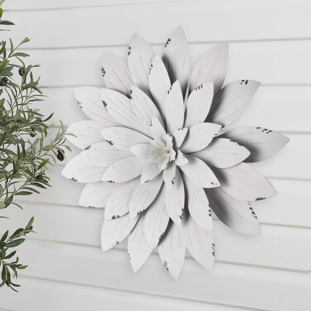 Better Homes Gardens White Metal Jasmine Outdoor Wall Art Com Better Homes Gardens White Metal, Better Homes And Gardens Wall Decor
