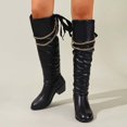 thumbnail image 2 of Women's Mid-Calf Boots Low Heel Round Toe Back Lacing for Fall and Winter Comfort and Style, 2 of 9
