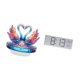 thumbnail image 5 of Escultura de cisne acrílico para centro de mesa con reloj digital que muestra la temperatura y la humedad, ideal para decoración de estanterías de ofi, 5 of 8