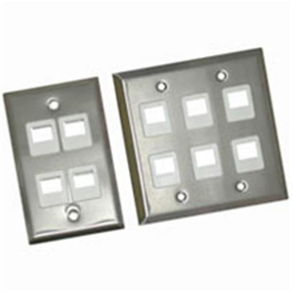 2-Port Single Gang Multimedia Keystone Wall Plate - Stainless Steel