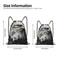 thumbnail image 2 of Honeii Ink Style Bald Eagle Print Drawstring Backpack,Drawstring Bags String Backpack Gym Cinch Sack Backpack Sport Bag Draw-Medium, 2 of 6