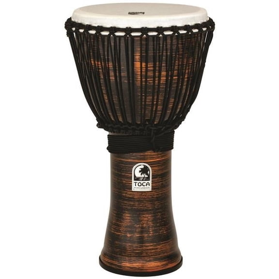 12 in. Freestyle II Rope Tuned Djembe for Musical Instrument, Spun Copper