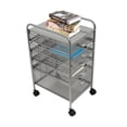 thumbnail image 4 of Rolling File Cabinet with 5 Drawers, Craft Cart Organizer with Wheels, Slim Storage for Makeup, Kitchen, Utilities, Office Supplies, and Tools (SILVER MESH), 4 of 22