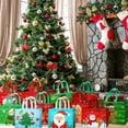 thumbnail image 5 of 100 Pack Large Christmas Gift Bags Bulk Reusable Christmas Tote Bags with Handles Non Woven Shopping Baskets for Xmas Party plies 12.8 x 9.8 x 6.7 Inch, 5 of 7