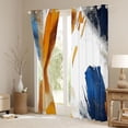 thumbnail image 3 of Castle Fairy Abstract Brushstroke Black Out Curtains for Adults, Watercolor Print Curtains Pack of 2 (42x63 Each) for Bedroom, Orange Blue, 3 of 6