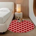 thumbnail image 2 of Red Morocco Round Area Rug 3.3Ft Washable Circle Rugs for Dining Room Table, Geometric Moroccan National Abstract Art Non-Slip Carpet Floor Mats Indoor Outdoor Carpet Runner Aesthetic Home Decor, 2 of 8