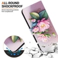 thumbnail image 5 of Leather For Google Pixel 10a 6.3-inch Wallet Case Crystal Material Painted Animal&Flowers&Hearts Pattern, Wallet For Women Men Card Holder Magnetic Clasp Kickstand Folio Cover,Color-10, 5 of 7