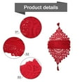 thumbnail image 5 of 1 Pcs Red Lace Table Runner Vintage Hand Knitted Floral Table Runner Tasseled Edge Floral Table Cloth for Engagement Wedding Party Decor, 5 of 14