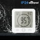 thumbnail image 4 of Reloj de baño, alarma digital LCD con reloj de ducha táctil a prueba de agua, humedad de temperatura, temporizador de cuenta regresiva, 3 métodos de montaje, alimentado por batería (blanco) Adepaton YQ-0111, 4 of 7