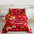 thumbnail image 3 of Feelyou Romantic Fairy Elf Bedding Comforter Set, Love Letter Rose Flower Twin Comforter Sets, Be My Valentine Reversible Bedding Set, Ultra Soft Bedroom Decor, 2 Pieces, 3 of 9
