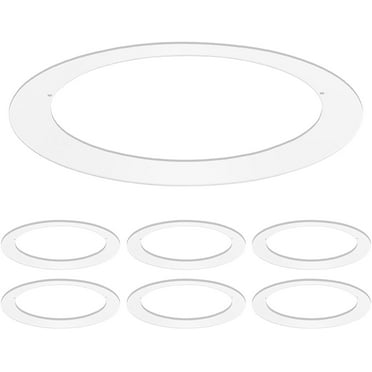 Luxrite 6-Pack White Goof Trim Ring for 5/6 inch Recessed Lights and Ceiling Light Fixtures, Outer Diameter 8 inch, Inner Diameter 6.14 inch