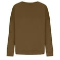 thumbnail image 5 of tarylea Crew Neck Sweatshirt for Women Plus Size Long Sleeve Pullover Solid Color Loose Tops Casual Trendy Fall Workout Tops, 5 of 6