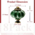thumbnail image 2 of 8pcs Ceramic Pumpkin Cabinet Knobs, Dark Green Vintage Drawer Knobs for Vanity, Closet, Cupboard, 2 of 7